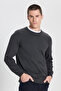 Regular Fit Regular Cut Crew Neck Gray Melange Men's Knitwear Sweater