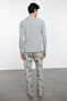 Gray Regular Fit Tiger Pattern Couple/Double Knitted Pajama Set Tmnaw25Pt00051 - 6