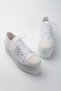 Women's White Linen Pearl Embroidered Wedding Dress Shoes - 4