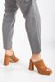 Women's High Thick Heeled Suede Slippers