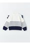 Crew Neck Striped Baby Girl Knitwear Sweater, Shorts and Pantyhose Set - 4