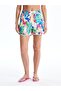 Patterned Women's Swim Shorts with Elastic Waistband - 2