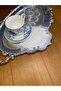 Gardenia Linen Silver Color Stylish Ivy Patterned 6 Pieces Cocktail Serving Napkins - 3