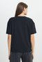 Regular Fit Regular Cut Crew Neck 100% Cotton Youth Cute Women's Black Logo T-Shirt - 5
