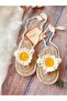 Handmade Knitted White Floral Flip Flops Baby Girl Sandals Booties - 7
