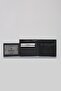 Flat Genuine Leather Men's Wallet with Zipper Detail, Black - 2