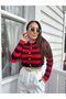 Red Navy Blue Striped Short Cardigan - 6