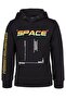 Space Printed Boy's Hooded Sweatshirt