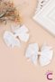 2-Piece Girls' Grosgrain Satin Bow Hair Clip Set White - Bow Ribbon Clip Hairpin