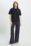 Regular Fit Regular Cut Crew Neck 100% Cotton Youth Cute Women's Black Logo T-Shirt - 3
