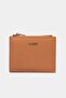 2805 Genuine Real Leather Zippered Women's Wallet Flother Brown