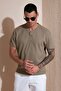 Men's T Shirt - Cotton, Relaxed Fit, Buttoned, Crew Neck5902737