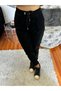 Lace-Up Waist Leather Shiny Black Trousers