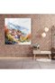 Village Watercolor Glass Painting - Village, Mountains, Glass Wall Art, Wall Decoration - 4