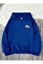 Pocket Floral Printed Hooded Sweatshirt Oversize Wide Fit
