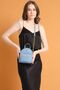 Merida Small Size Women's Blue Shoulder Bag with Strap, Zipper Compartment and Card Holder - 8