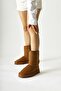Lena-Birgitta Brown Suede Women's Pull-Out Boots with Fur Inside, Women's Bootie - 3