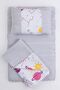 3-Piece Pique Muslin Bottom Opening Set - Blanket and Pillow - 3