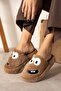 Women's House Slippers Smiling Funny Face Silent Sole Plush Fluffy House Slippers Dowry Slippers Stc1030 - 3