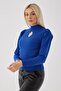 Window Detailed Sweater Cobalt Blue - 2