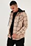 Plaid Regular Fit Removable Hooded Winter Shirt Men's SHIRT CF24W126985 - 4