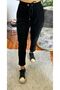 Lace-Up Waist Leather Shiny Black Trousers - 2