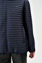 Women's Navy Blue Hooded Lined Water and Windproof Coat - 5