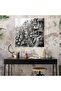 Whimsical Village Fine Line Glass Painting, Village, Whimsy, Modern Art - 2