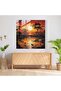 Wildlife Glass Wall Art, Impressionist Sunset, Wildlife, Home Decor, Glass Painting - 3