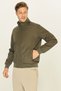 Men's Khaki Windproof Ultra Light Stand Collar Black Sports Coat - 3