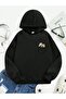 Pocket Floral Printed Hooded Sweatshirt Oversize Wide Fit
