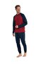 Men's Winter New Season Placket Collar Long Sleeve Home Wear