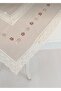 Milky Brown Buldan Fabric Lace Floral Embroidered 90X90 cm Tablecloth