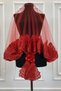 Red Bridal Veil Set, Sparkling Laced, Sequin Embroidered Henna Night Veil, Alı Cover 6 Pieces - 4