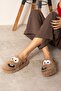 Women's House Slippers Smiling Funny Face Silent Sole Plush Fluffy House Slippers Dowry Slippers Stc1030 - 2