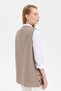 Women's Knitwear Open Front Araboy Wool Vest K.Beige - 8
