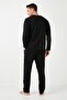 Cotton Elastic Waist Regular Fit Long Sleeve Pajama Set Men's Pajama Set6572008 - 5