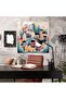 Modern Geometric Village Glass Painting, Village, Geometric Illustration - 3