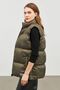 Women's Lined Water and Windproof Regular Fit Khaki Puffer Vest - 4