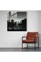 Gray Cityscape Dusk Glass Print - Grey, Glass Wall Art, Illustration, Modern Art - 3
