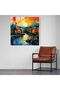 Retro Village Glass Painting - Village, Home Decoration, Bold Colors, Retro Aesthetics - 3