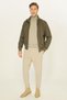 Men's Khaki Windproof Ultra Light Stand Collar Black Sports Coat - 2