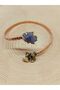 Tanzanite stone flower motif copper bracelet (53032)