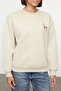 Taş Animal Nakışlı Regular/Normal Kalıp Kalın İçi Polarlı Örme Sweatshirt TWOAW24SW00196 - 2