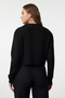 Siyah Crop Polo Yaka İnce Triko Kazak TWOAW25KZ00041 - 5