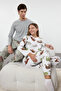 Gray Regular Fit Tiger Pattern Couple/Double Knitted Pajama Set Tmnaw25Pt00051