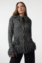 Black Fringe Coat Look Cotton Knitwear Cardigan Twoaw25Hi00233