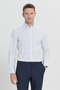 Men's White-Navy Slim Fit Slim Fit Classic Collar Cotton Dobby Shirt