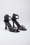 Women's Stone Banded Evening Shoes Black Patent Leather - 6