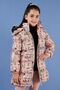 Faux Fur Text Printed Removable Hooded Plush Lined Winter Coat Girls Child MON - 8